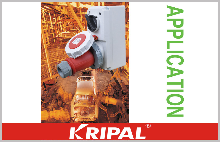 Three phase IP67 Interlocked Switch Socket Industrial Receptacles