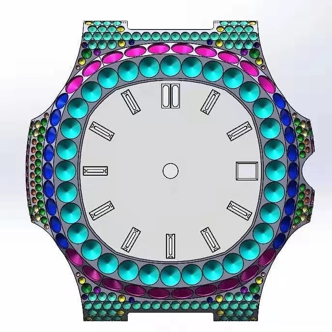 Steel Body Full Iced Out Moissanite Diamond Watch Wrist Watch Handmade