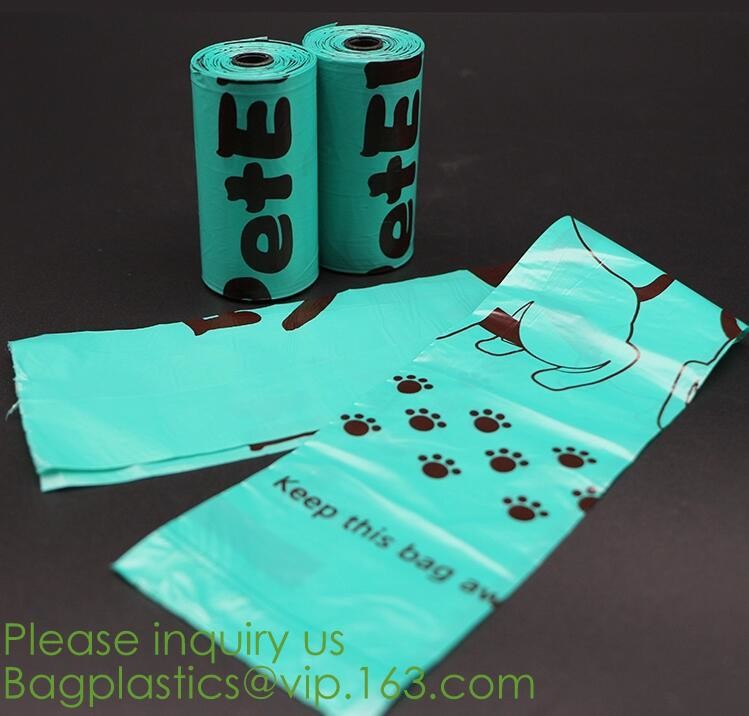 Factory Supplier Compostable Recyclable Clear Poly Bags Custom Logo Seal Garbage Bag,Dog Poop Bag, Doggy Bag, Pet Suppli