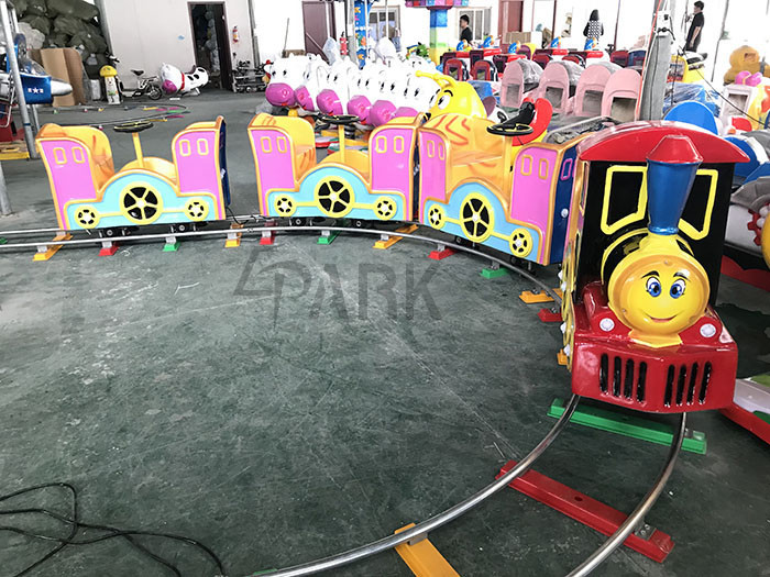 Children fiberglass electric amusement ride game machine EPARK kids 7 seats train kiddie ride coin operated for sale