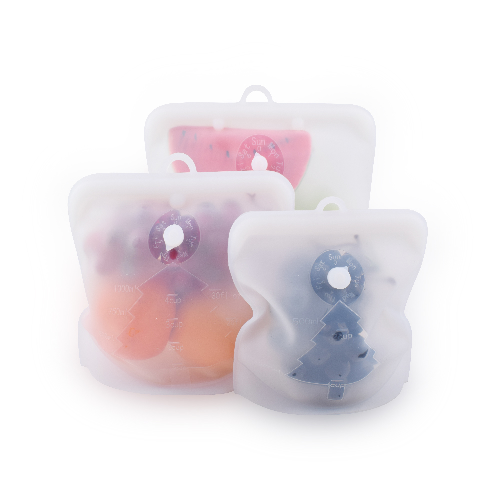 1.5L Sandwich Preservation Silicone Food Pouches Reusable Food Storage Bags