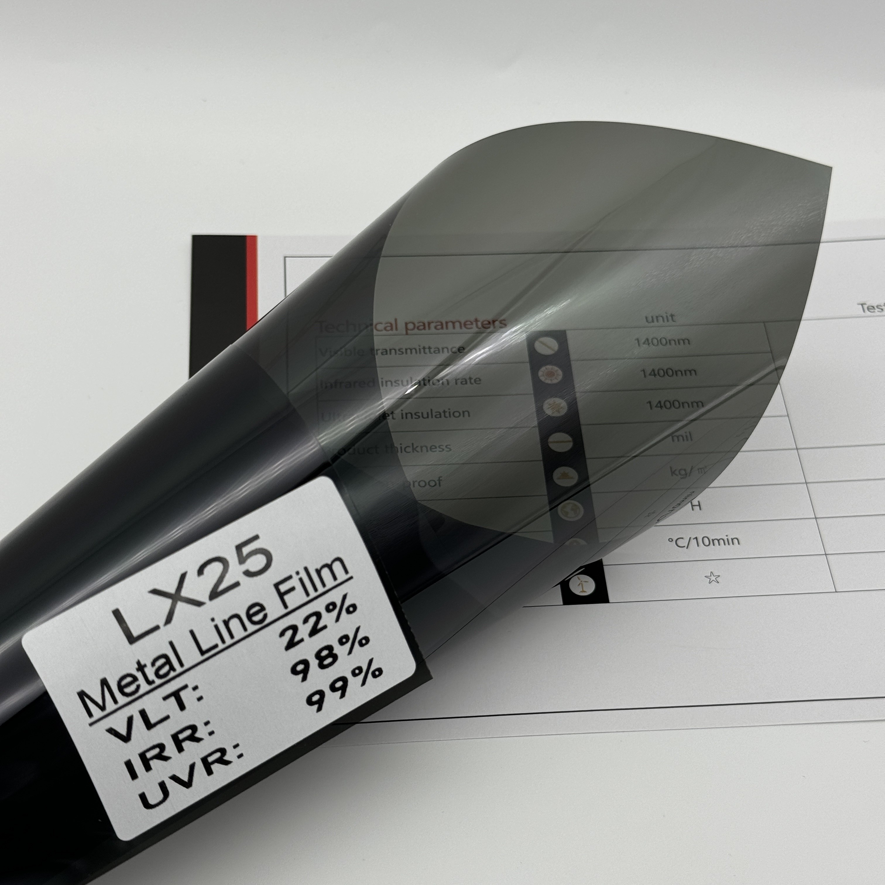2HD Metalized Window Tint LX25 Black IRR99% Windshield Protective Film