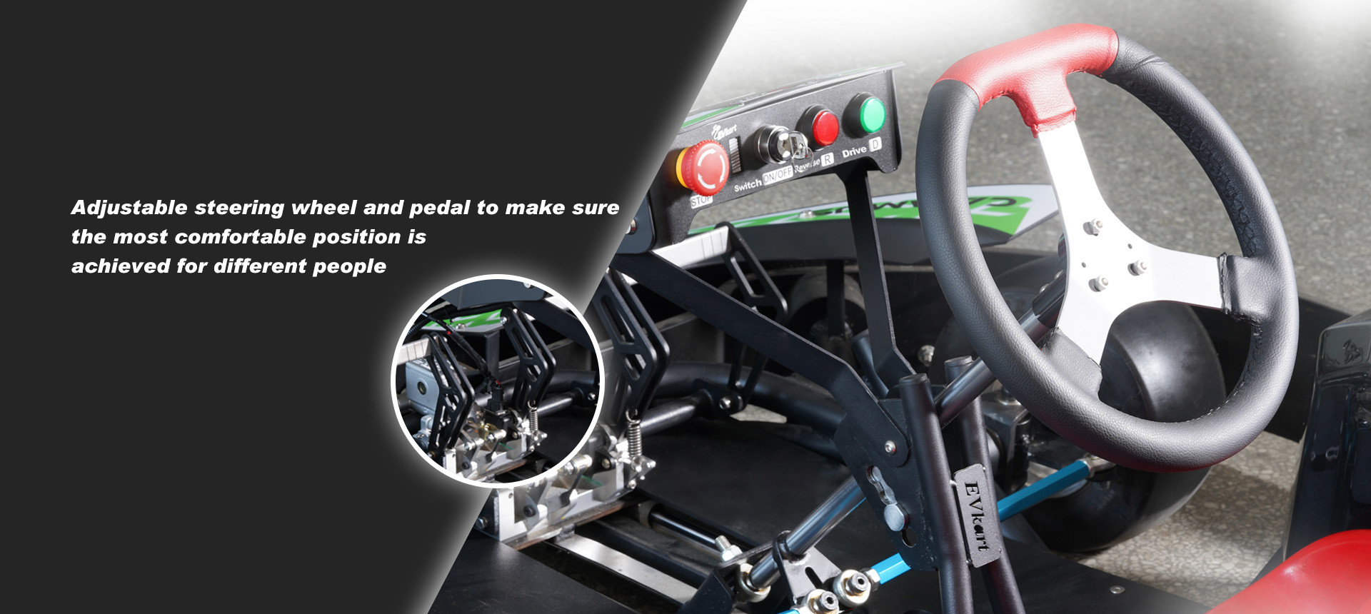 48V 50Ah*2 Lithium Battery Performance Go Kart Remote Control