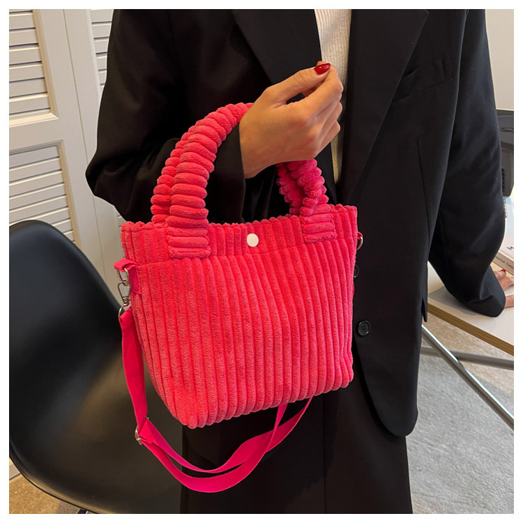 Factory Price Corduroy Women's Bag New Handbags Niche Versatile Bucket Shoulder Bags Female Nylon Button Crossbody Bags