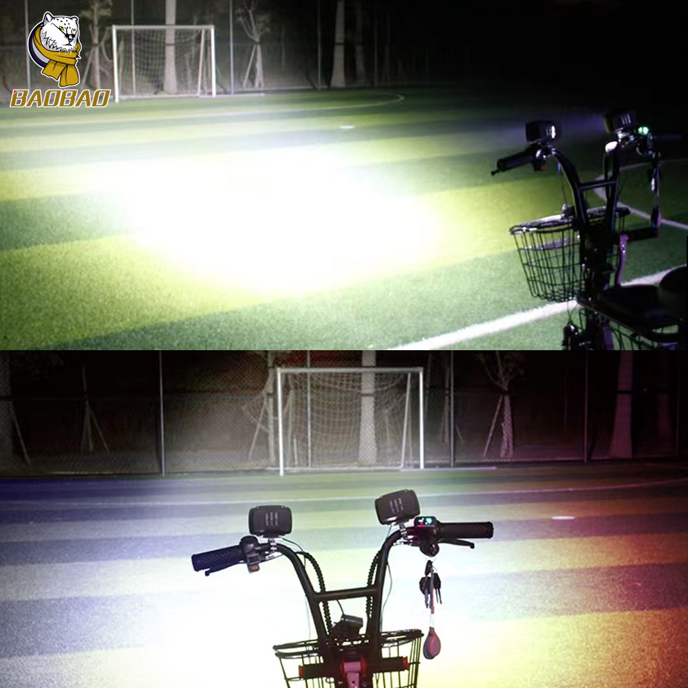 Plastic 12V Blue Red Flash Universal Moto LED Headlight