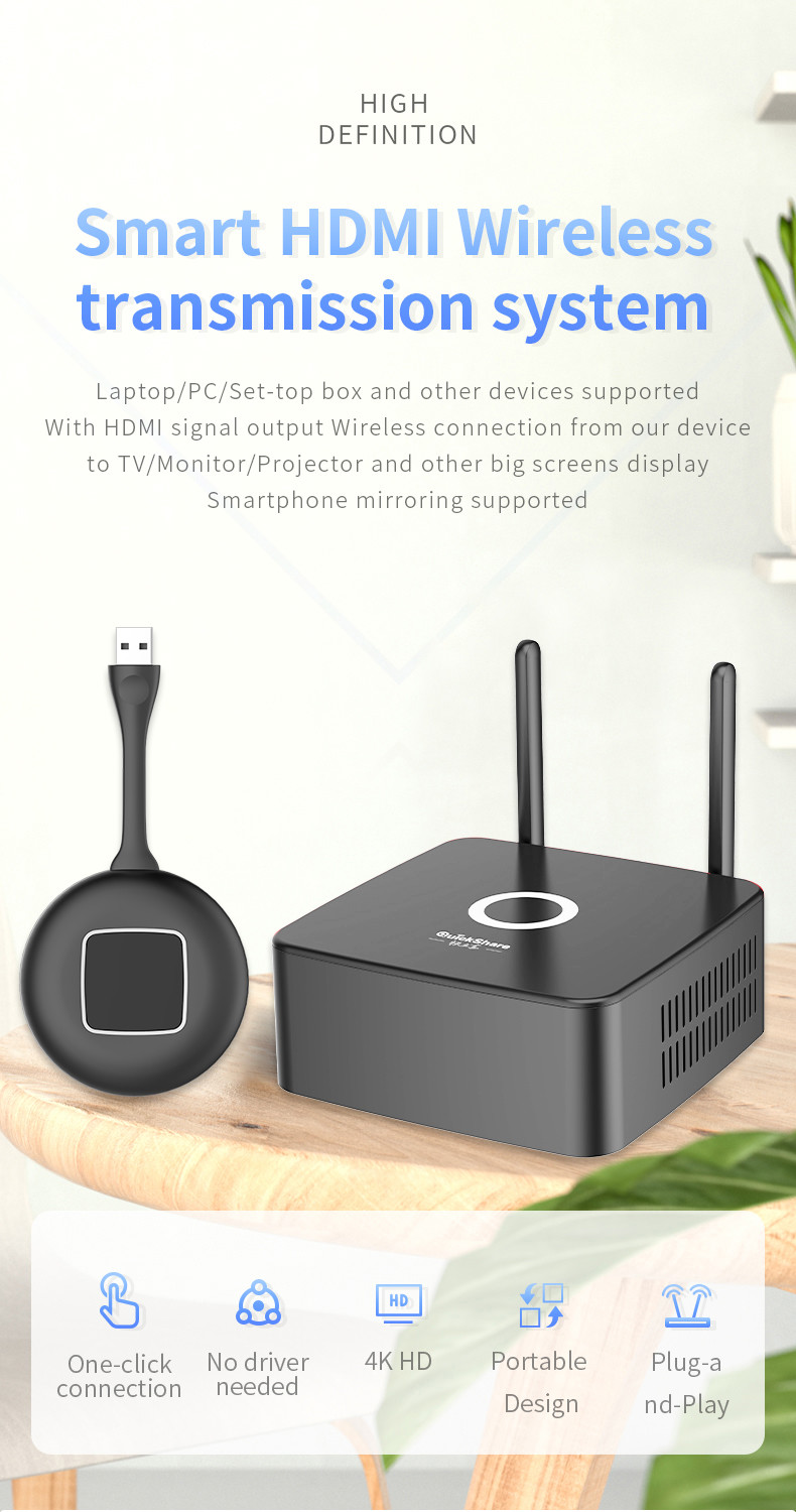 Miracast Wireless Presentation Device , Wireless Hdmi Presentation System For Projector