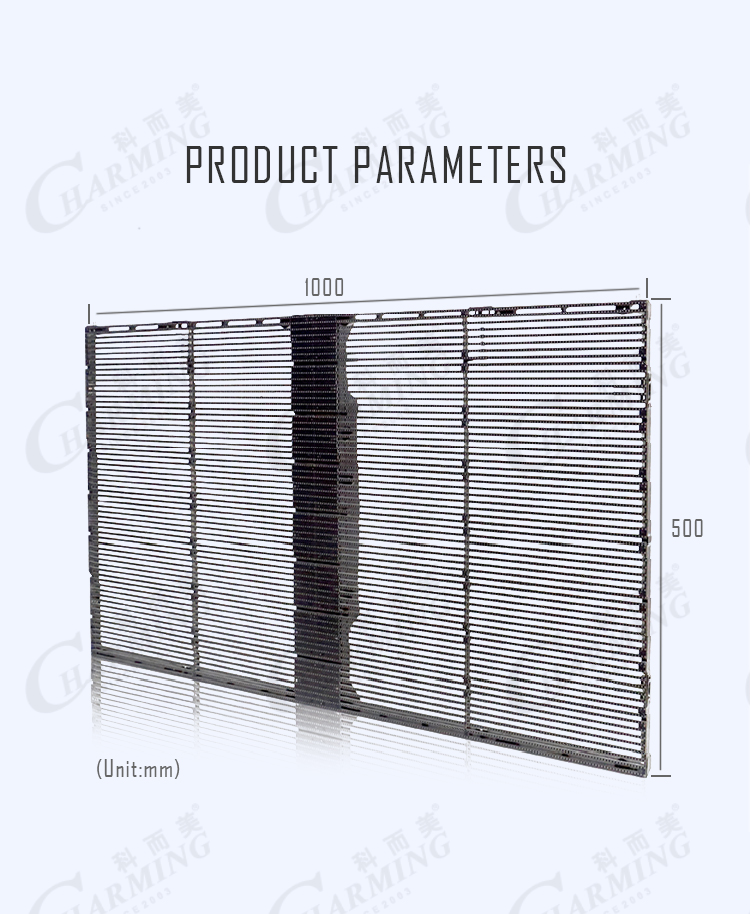 Full Color Transparent LED Video Wall 1000X500mm P3.91 Outdoor LED Display Cabinet
