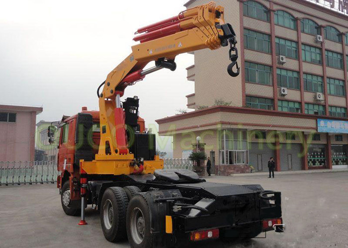Yellow Cormach 10t Foldable Boom Lorry Mounted Crane