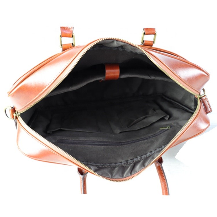 Riendly Recycled Leather Briefcase Leather Laptop Bag For Men Fashion Men Genuine Leather Bags For Me