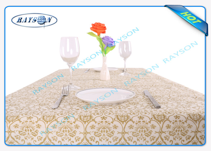 Disposable Non Woven Tablecloth / Restaurant Pantone Matched Table Cloth