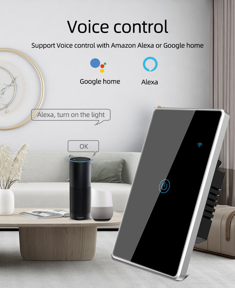 Tuya Smart Wifi Switch For Us Standard 2 Gang Metal Bezel App Remote Schedule Voice Control