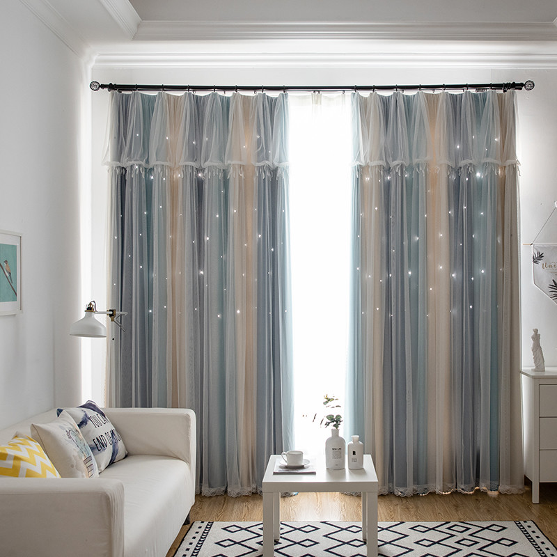 Flowers Curtain Sheer Fabric Roll Fresh 3D Embroidery Tulle
