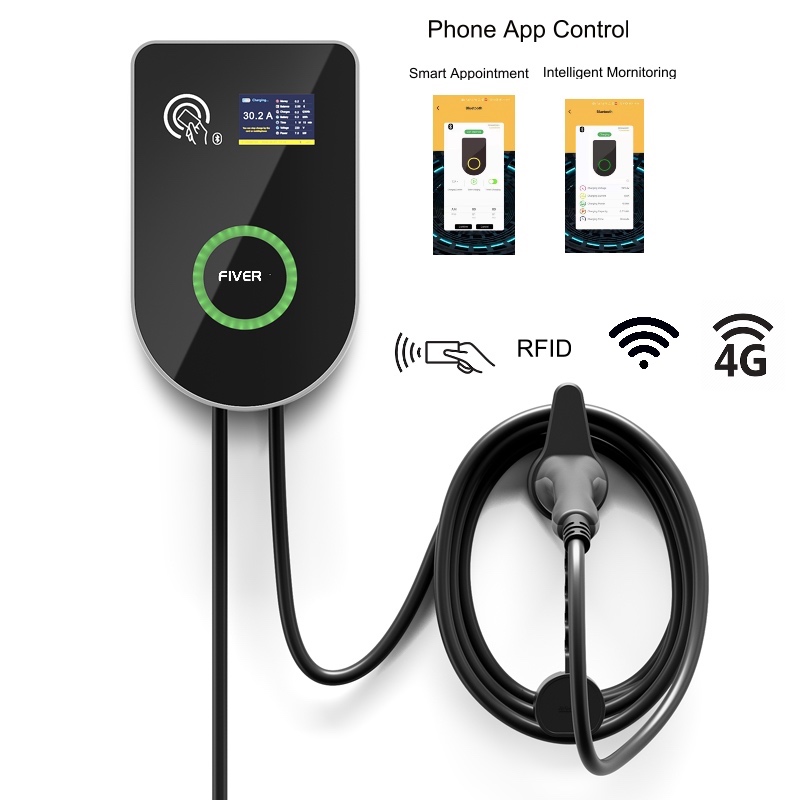 32A EV Charging Station OCPP 1.6 Smart Wallbox 22KW With Wifi 4G Communication