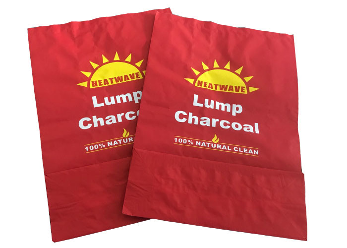 Square Bottom Sewn Open Mouth Multiwall Paper Bags Capacity Barbecue 5kg Charcoal Bags