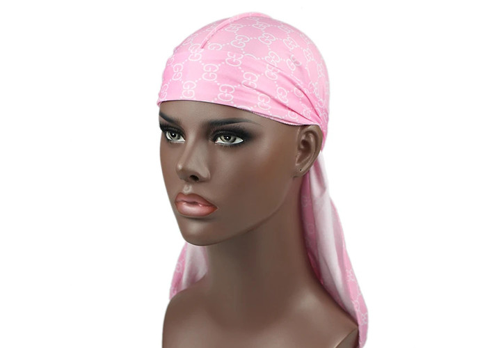 Pink GG Silk Silky Satin Designer Durag Supplier Bulk Wholesale