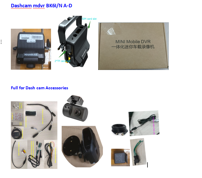 0.9" Screen Size 2CH 1080P SD CARD Dash Cam MDVR 256G 4G with All Accessories