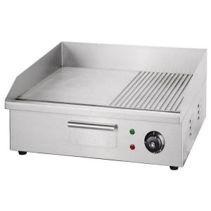 China Electric Indoor Grill with Half Grooved Cooking Plate 550x425x225mm Household Product on sale