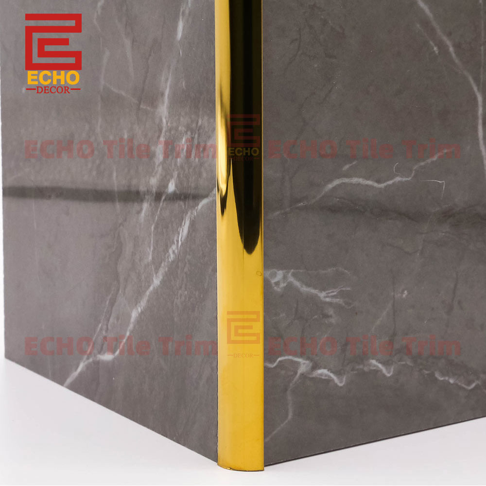 Modern Metal Gold Bullnose Edge Tile Trim Tile Corner Edging 12mm