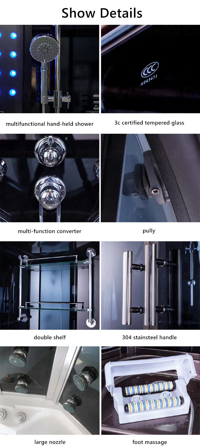 Fan Shaped Bathroom Shower Enclosure , OEM ODM Shower Steam Room Unit