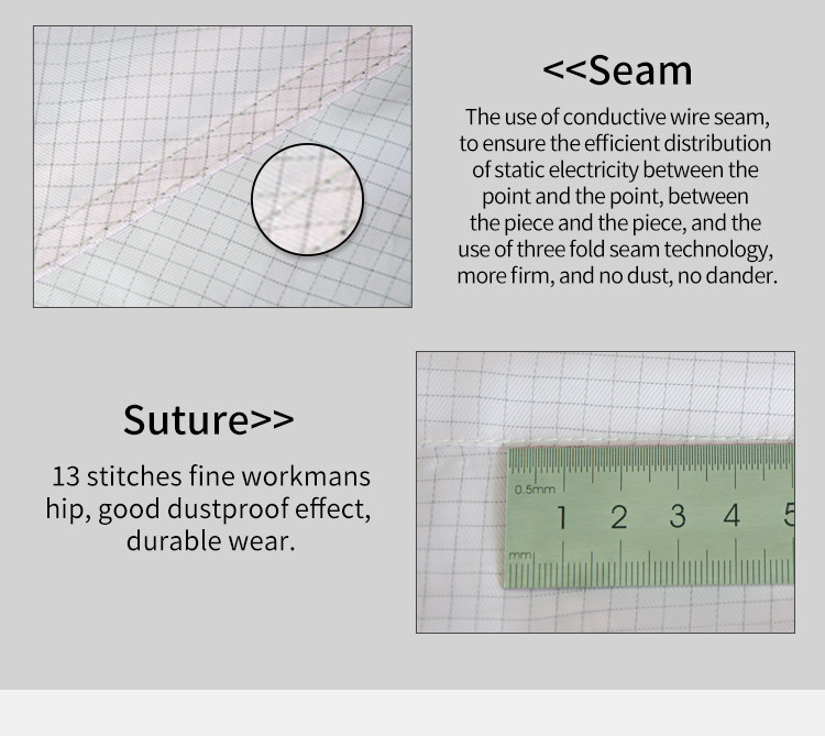 Clean Room Clothing Three Dimensional Tailoring Design Soft And Skin Anti-static Clean Room Smock