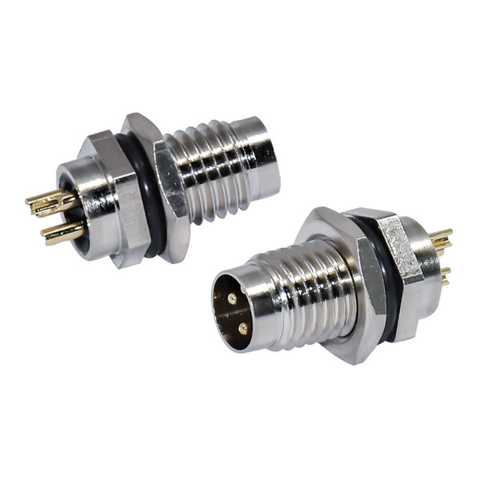 Waterproof M8 Front Panel Mount Connector 3pins Male Fastened IP67 Connector Automotive