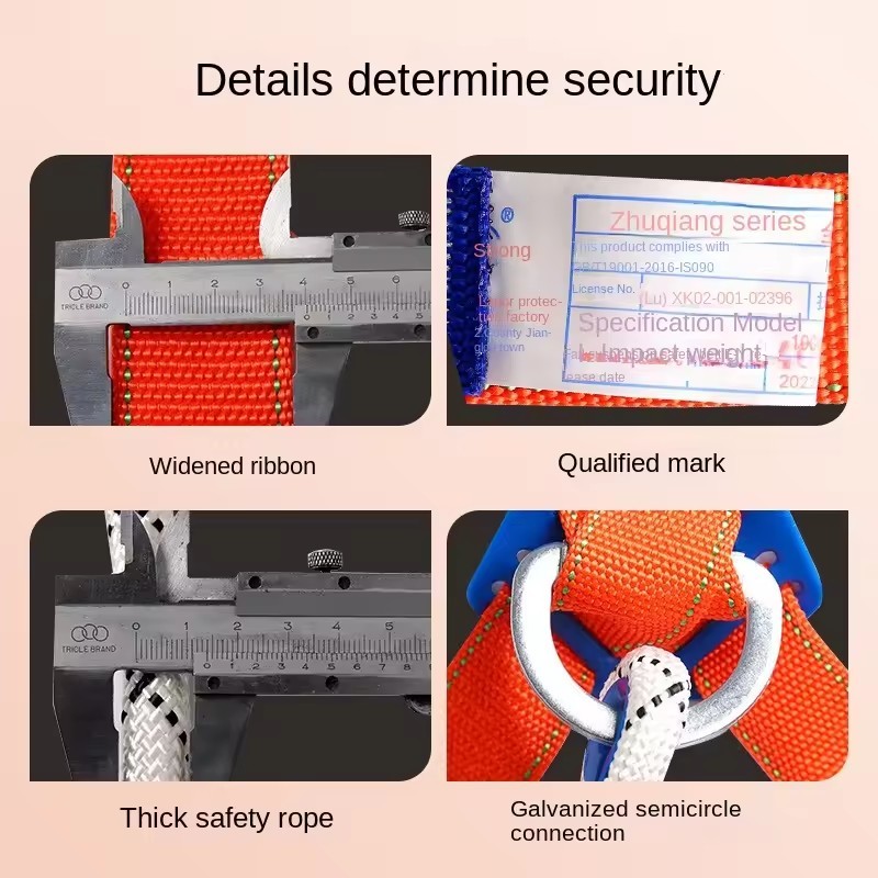 Full Protection Body Five Point Super Safety Belt Anti Fall Device High Altitude Safety Fire Rope Personal Protective