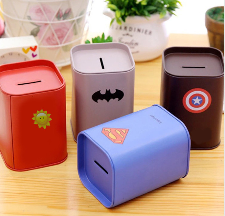 OEM Large Money Saving Tin 4 Color Tin Can Piggy Bank