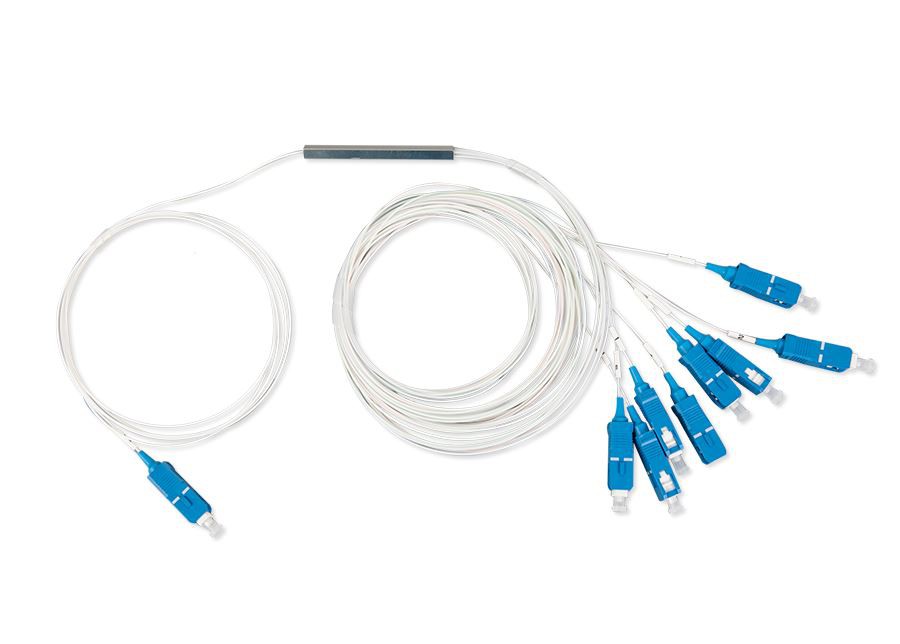 SC/UPC Mini PLC Splitter 1x8 In Steel Tube With SC/UPC Connectors