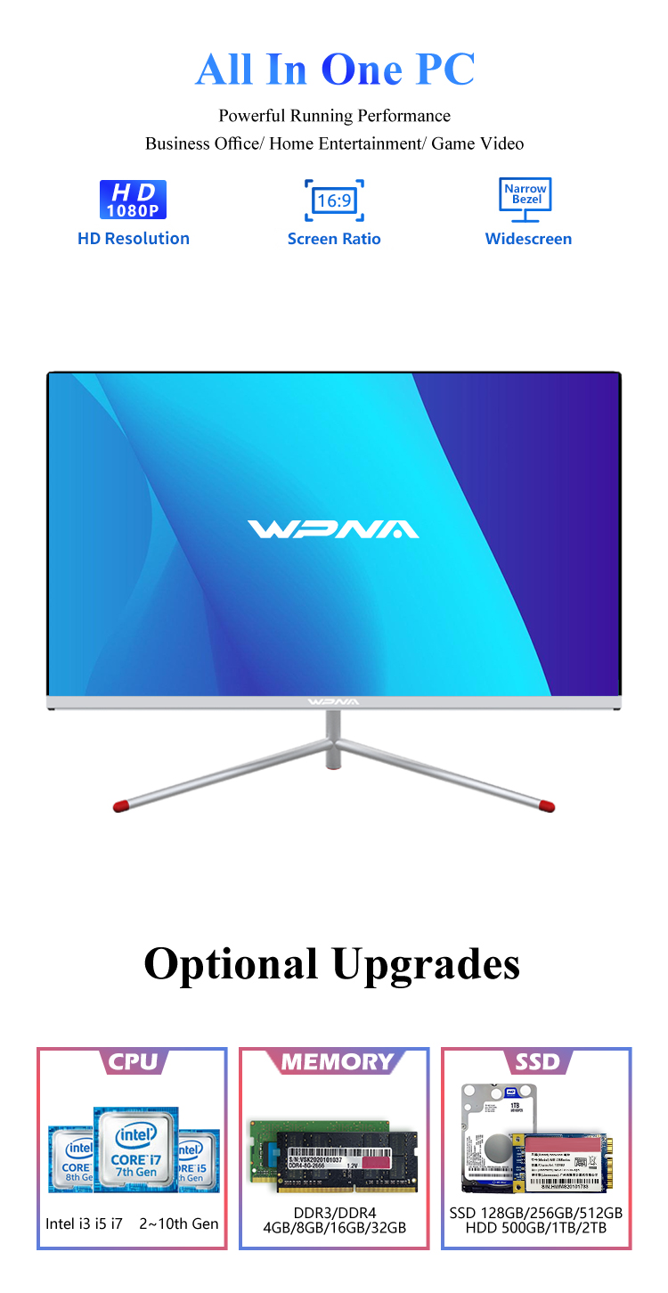 23.8 Inch All In One Touch Screen Computer With Optional I3 I5 I7 Processor