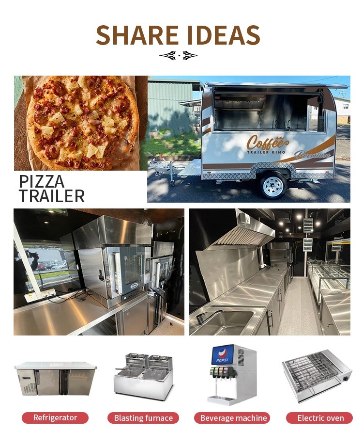 Customized Fully Equipped Food Truck Concession Bubble Tea Coffee Food Trailers