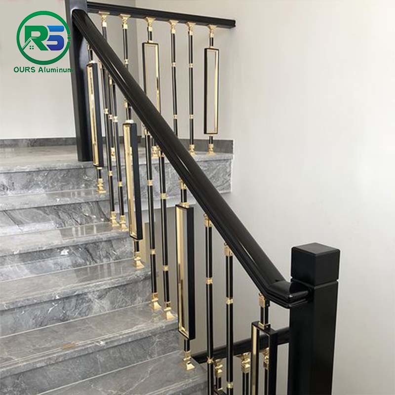 Art Luxury Balusters Metal Aluminum Stair Railings Interior Staircase Balustrade