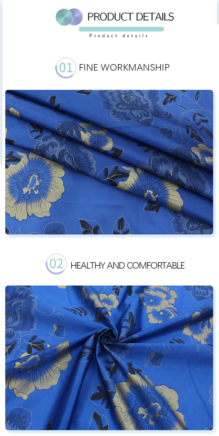Wholesale Home Textile Golden Print Mattress Fabric 100 Polyester Mattress Fabric