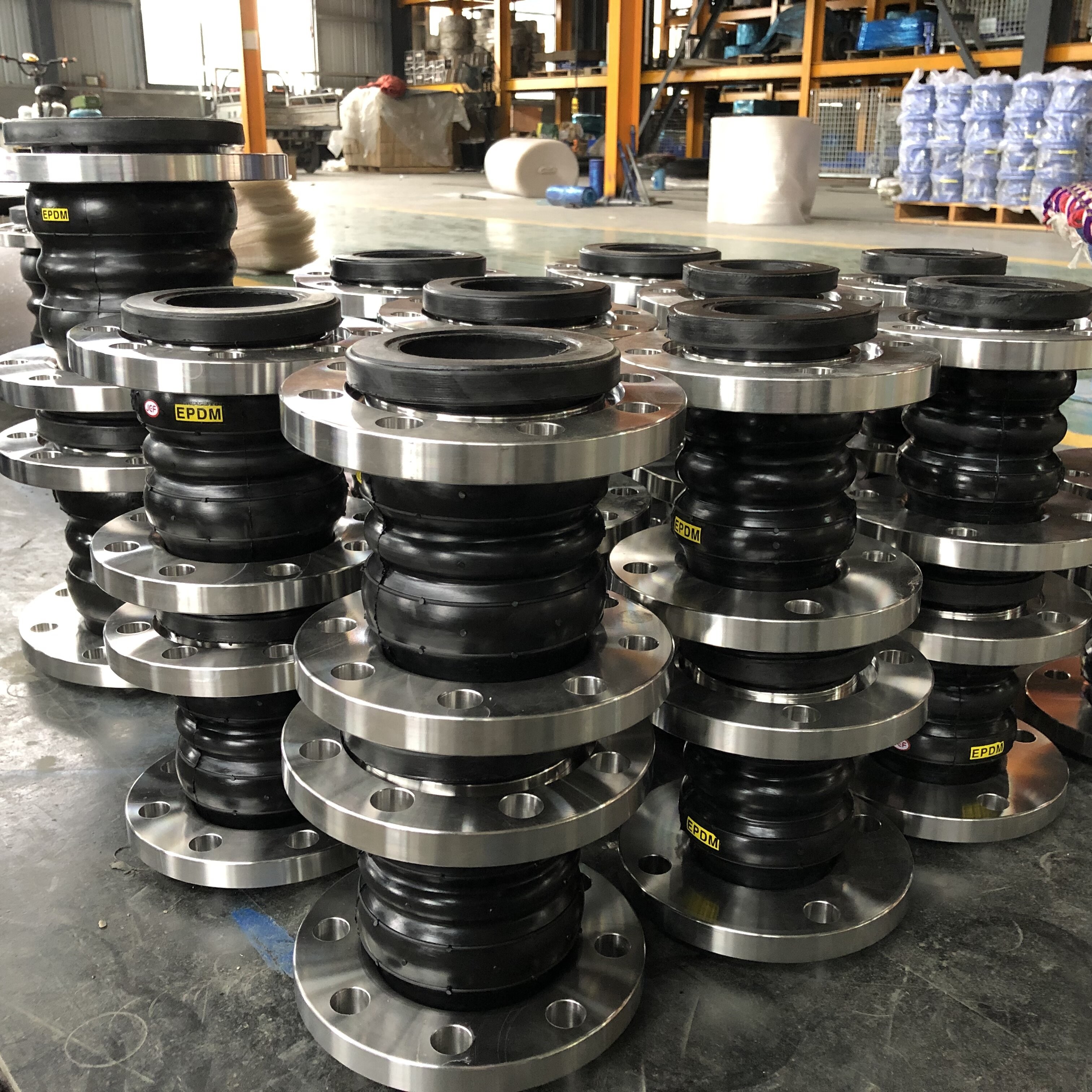 3 6 Flanged Rubber Expansion Joint Ansi 150lb Din Pn16 Galvanised Flange Full Face Seal