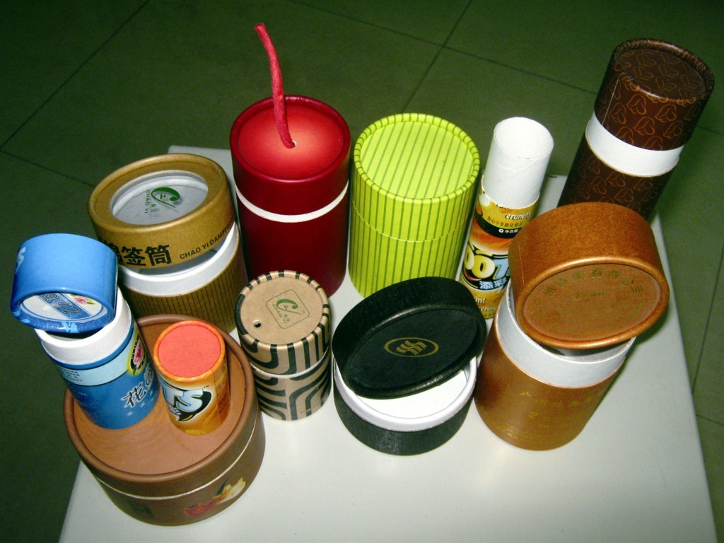 OEM Round Kraft Paper Tube Tea Packaging CMYK Biodegradable Cardboard Navy