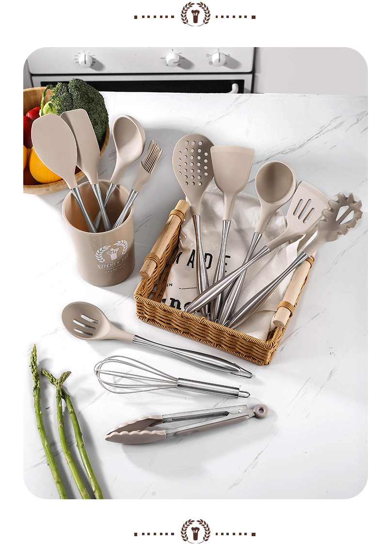Silicone Kitchen Cooking Utensils Set With Holder Silicone Cooking Utensils Set For Nonstick Cookware Kitchen Tools Set