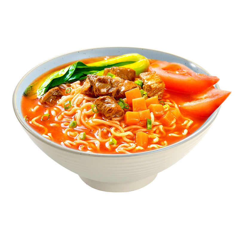 Tomato Chinese Instant Noodles Beef Flavor 129g*24 Not Spicy Asian Instant Noodles