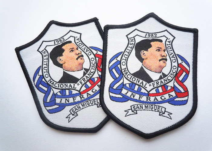 Polyester Woven Custom Clothing Patches Self Adhesive Embroidery