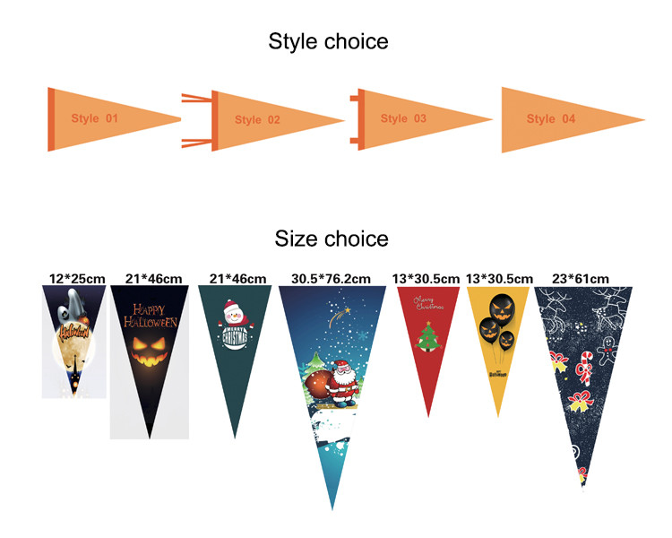 Event 30*70cm Felt Pennant Banner Digital Printing Outdoor Pennant Flags Single Color