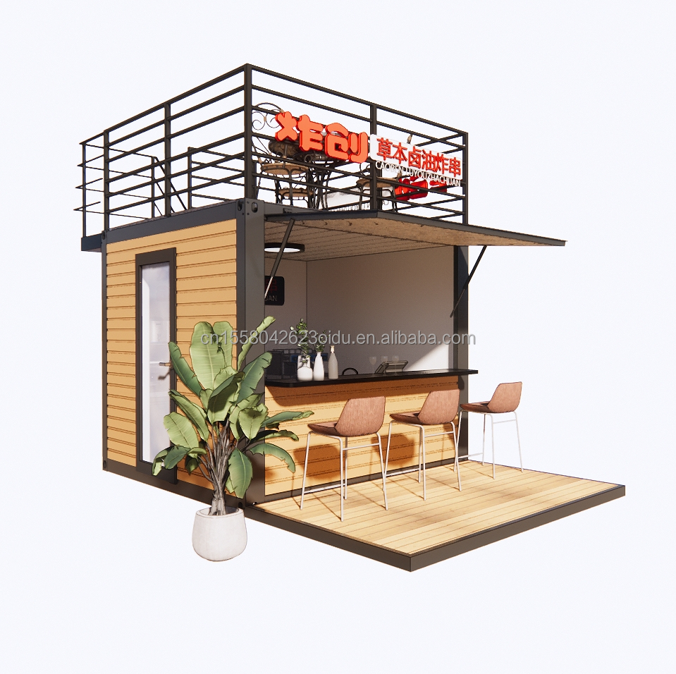 10FT Modern Design Steel Structure Container Store/Shop Houses and Prefabricated Modular Houses 3D Model/CAD Drawings