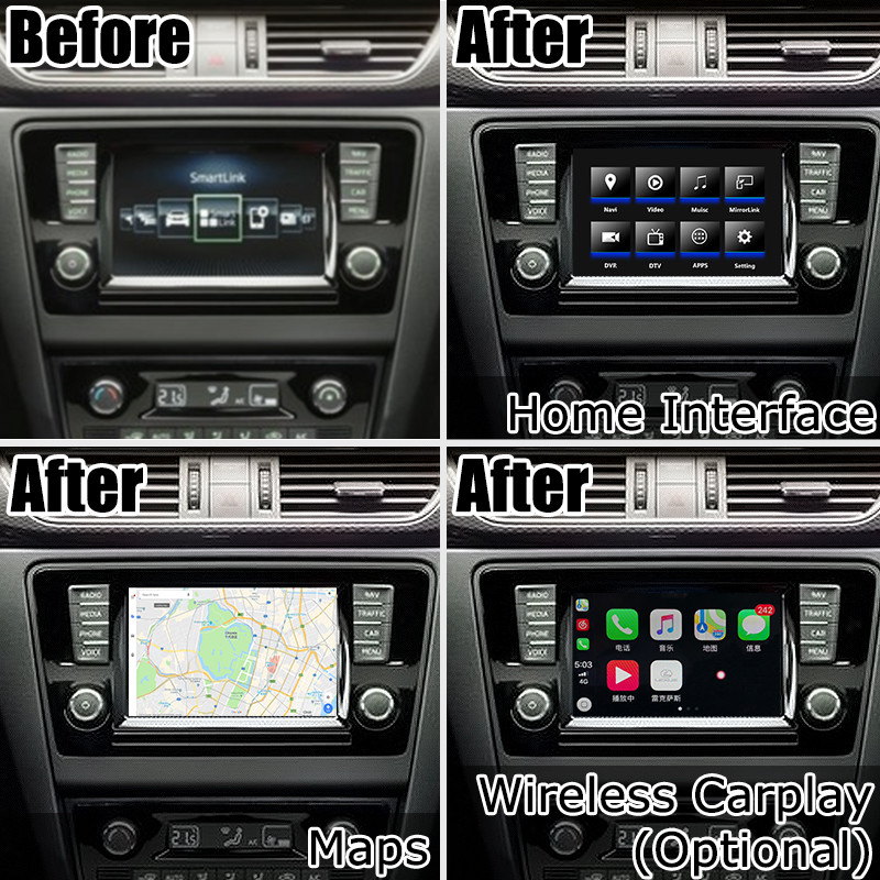 Octavia Mirror Link Car Navigation System WiFi Video For Tiguan Sharan Passat Skoda Seat