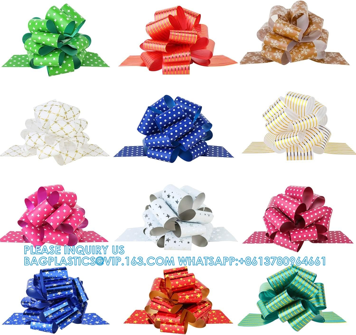 Pull Bow Gift Wrapping Pull Bow Ribbon Pull Bows For Christmas Wedding Baskets Valentine'S Day Bows Multicolor Ribbon
