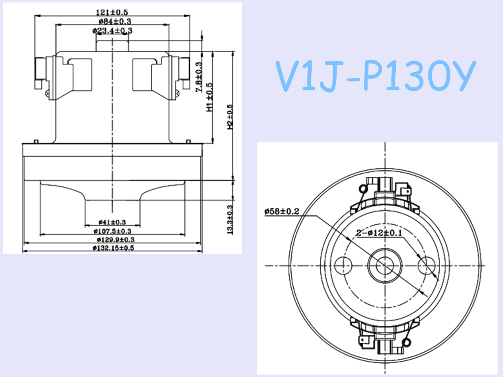 AC Brush V1J P130Y Single Phase 100V 240V Vacuum Cleaner Engine