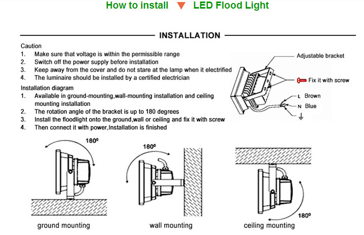 high lumen outdoor led flood light 300w led flood light 0.95 power factor 120°Beam Angle