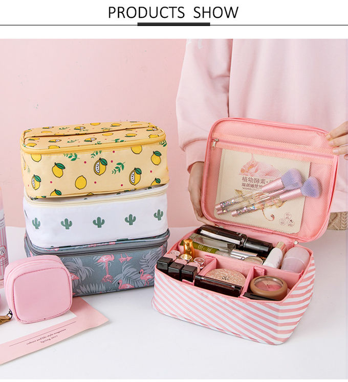 Large Capacity Cute Cartoon Waterproof Polyester Makeup Organizer Bag