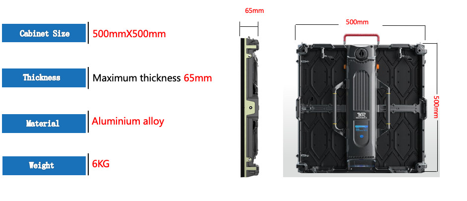 Indoor P3.91 Rental LED Display Screen 500*1000mm Aluminum Cabinet