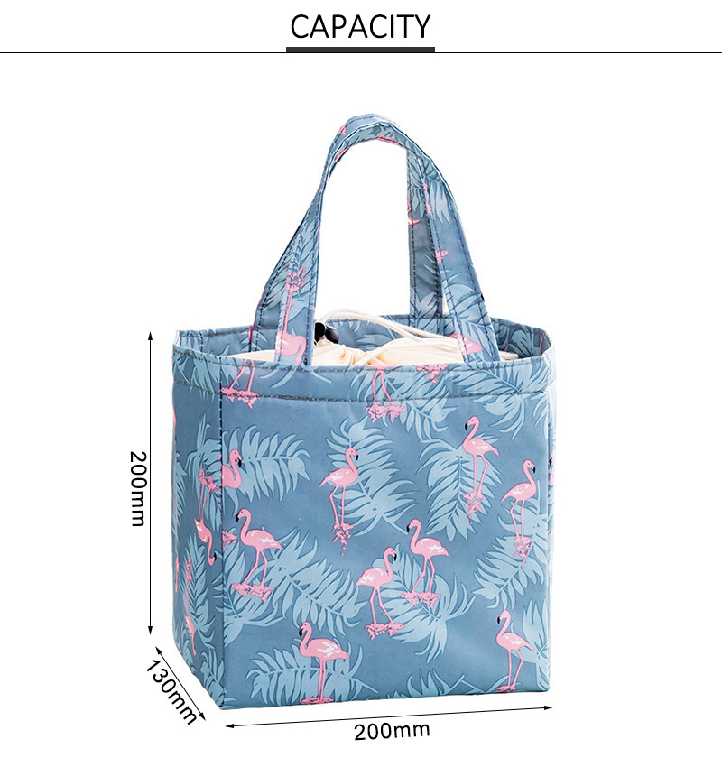 Flamingo Print D13cm Insulated Lunch Cooler Bags