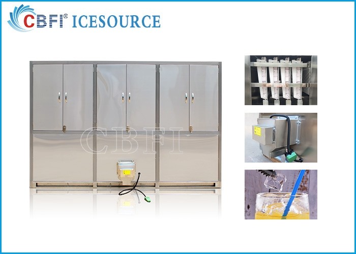 5 tons Commercial Ice Maker Machine / Ice Cube Equipment With 500 Kg Ice Storage Bin Capacity