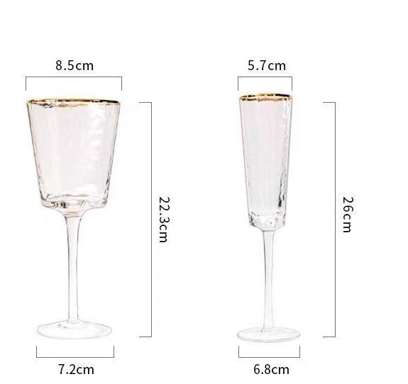 Hammer Texture Crystal Wine Glass In Triangle Shape