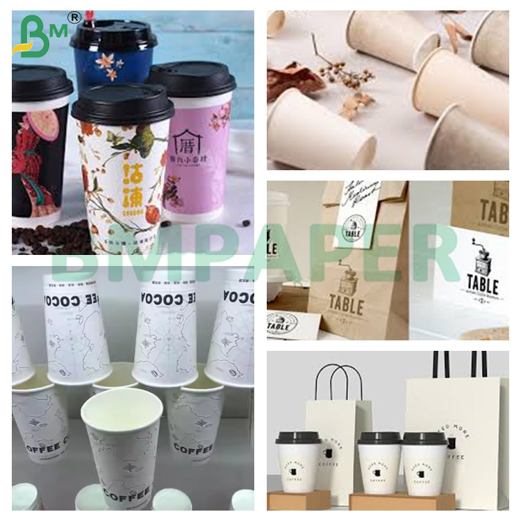 360g + 20g Brown Single Side PE Coated Cup Base Paper Food Grade 