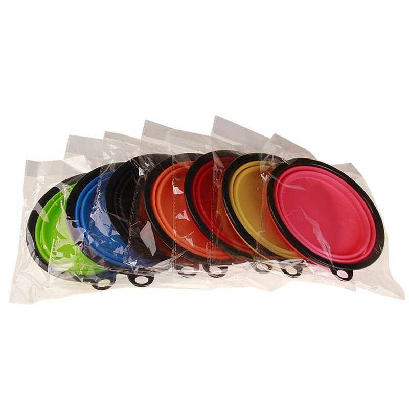 Promotional Colorful Portable Dog Bowl Silicone Folding Bowl Logo Customized